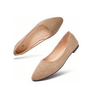 Hash Bubbie Tan Flat Shoes Women's Dress Suede Dressy Casual Ballet  SZ 10 NEW